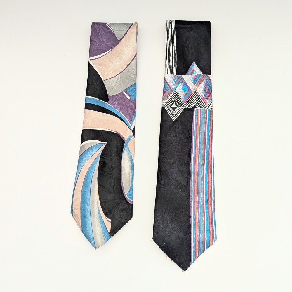 Bundle of 2 Vibrant Gianfranco Ruffini Italy Men's Ties